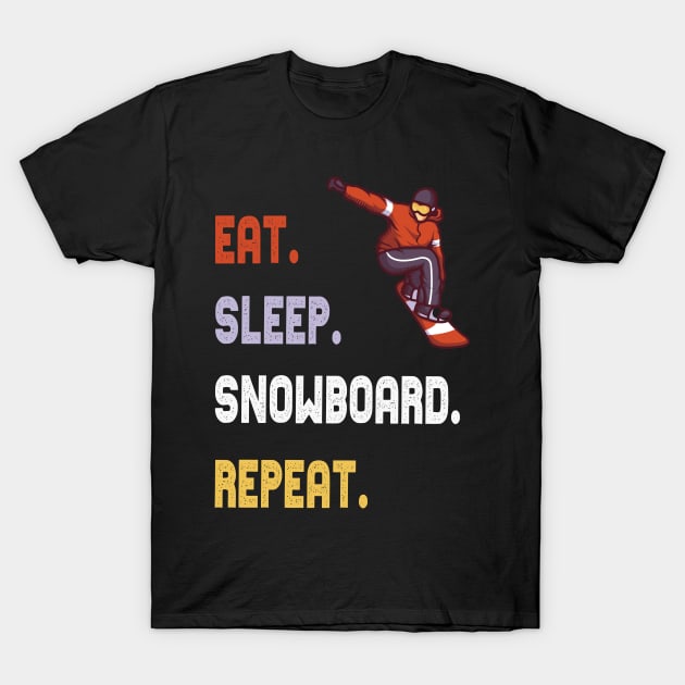 eat sleep snowboarding wintersports snowboard gift T-Shirt by Lomitasu